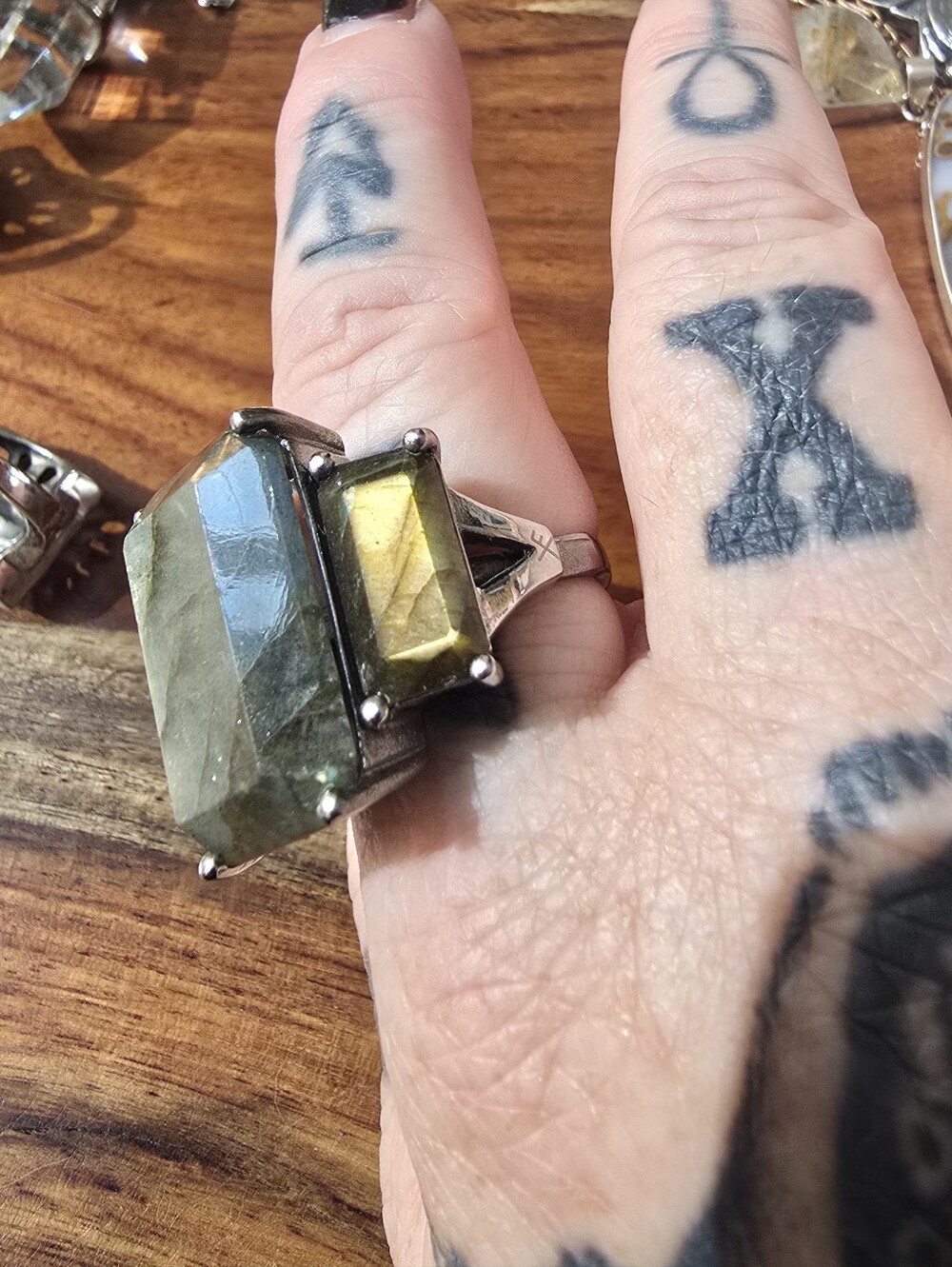 Rare! Discontinued! Evil Pawn Jewelry Labradorite Jotunn Ring - Picture 5 of 8